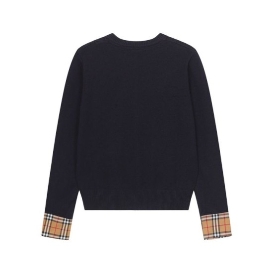 Cloni Cardigan classico Burberry maglia scozzese a maniche lunghe con ricamo firmate