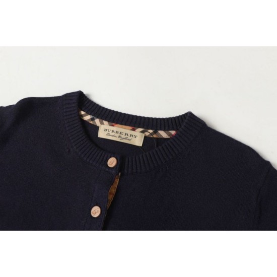 Cloni Cardigan classico Burberry maglia scozzese a maniche lunghe con ricamo firmate