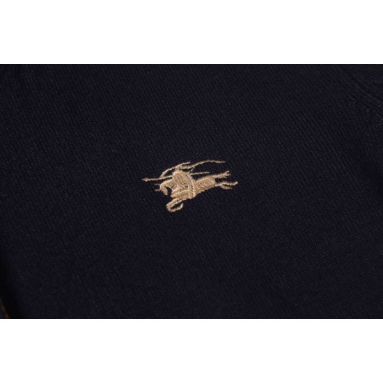 Cloni Cardigan classico Burberry maglia scozzese a maniche lunghe con ricamo firmate