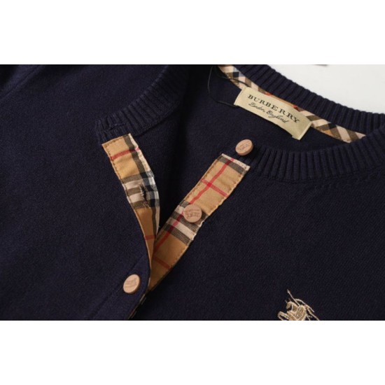 Cloni Cardigan classico Burberry maglia scozzese a maniche lunghe con ricamo firmate