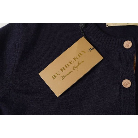 Cloni Cardigan classico Burberry maglia scozzese a maniche lunghe con ricamo firmate