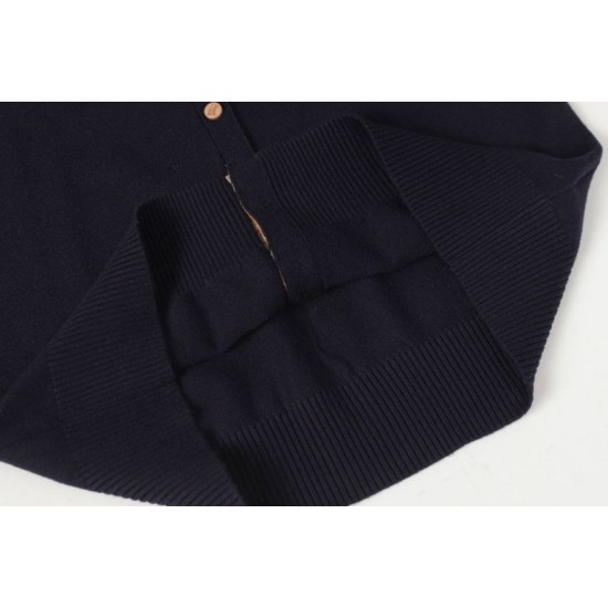 Cloni Cardigan classico Burberry maglia scozzese a maniche lunghe con ricamo firmate