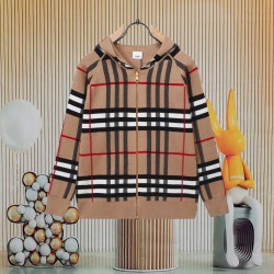 Cloni Giacca Burberry con cappuccio reversibile cashmere a quadri firmate
