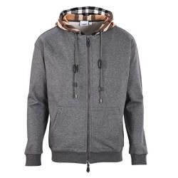 Cloni Giacca Burberry cappuccio e cerniera in patchwork scozzese firmate