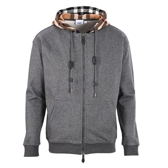 Cloni Giacca Burberry cappuccio e cerniera in patchwork scozzese firmate
