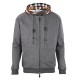 Cloni Giacca Burberry cappuccio e cerniera in patchwork scozzese firmate