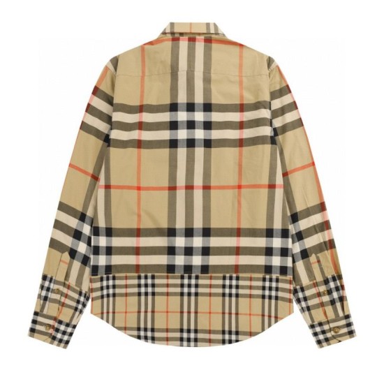 Cloni Camicia Burberry a maniche lunghe con patchwork scozzese firmate