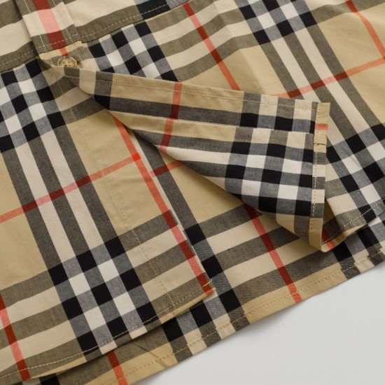 Cloni Camicia Burberry a maniche lunghe con patchwork scozzese firmate