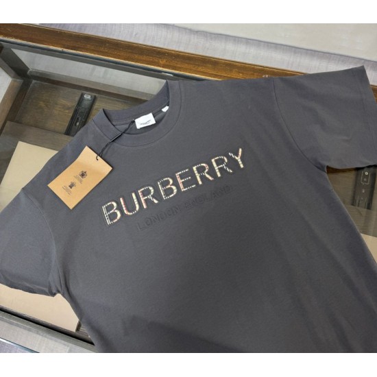Cloni Burberry T-shirt unisex a maniche corte con scollo rotondo 01 firmate