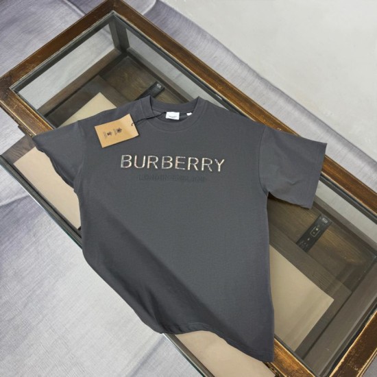Cloni Burberry T-shirt unisex a maniche corte con scollo rotondo 01 firmate