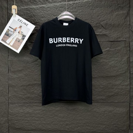 Cloni Burberry T-shirt unisex a maniche corte con logo firmate