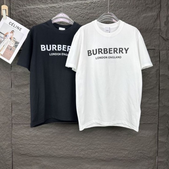 Cloni Burberry T-shirt unisex a maniche corte con logo firmate