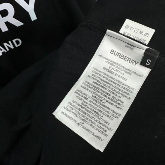 Cloni Burberry T-shirt unisex a maniche corte con logo firmate