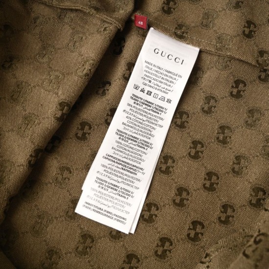 Cloni Giacca-camicia Gucci con colletto alla coreana e motivo Doppia G in jacquard all-over firmate