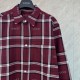 Replica di lusso Camicia Gucci a maniche lunghe con colletto jacquard scozzese Imitazioni Cloni Camicia Gucci a maniche lunghe con colletto jacquard scozzese firmate