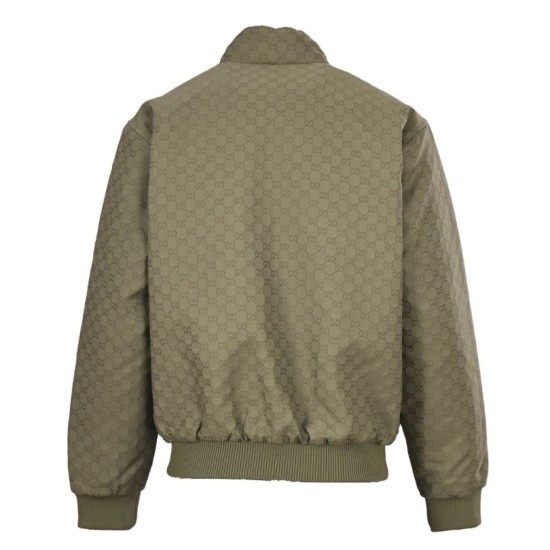Replica di lusso Giacca trapuntata con collo alto e stampa GG Gucci all-over Imitazioni Cloni Giacca trapuntata con collo alto e stampa GG Gucci all-over firmate