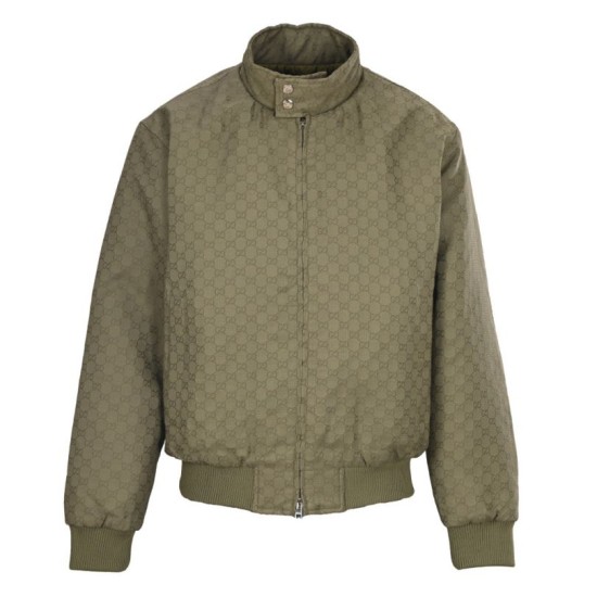 Replica di lusso Giacca trapuntata con collo alto e stampa GG Gucci all-over Imitazioni Cloni Giacca trapuntata con collo alto e stampa GG Gucci all-over firmate