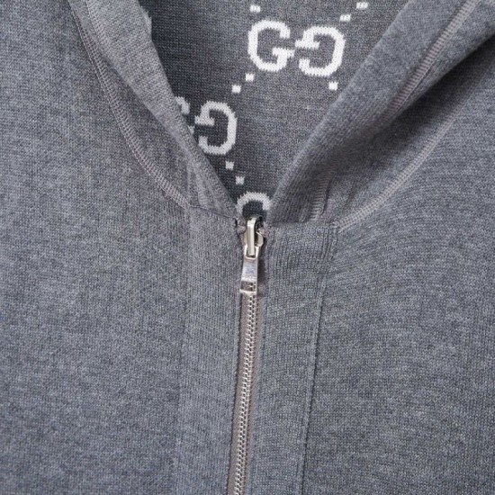 Replica di lusso Giacca Gucci classica cappuccio in misto cashmere jacquard con doppia G Imitazioni Cloni Giacca Gucci classica cappuccio in misto cashmere jacquard con doppia G firmate