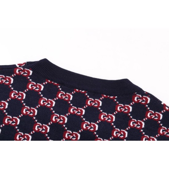 Replica di lusso Maglione girocollo Gucci lana con logo classico doppia G Imitazioni Cloni Maglione girocollo Gucci lana con logo classico doppia G firmate