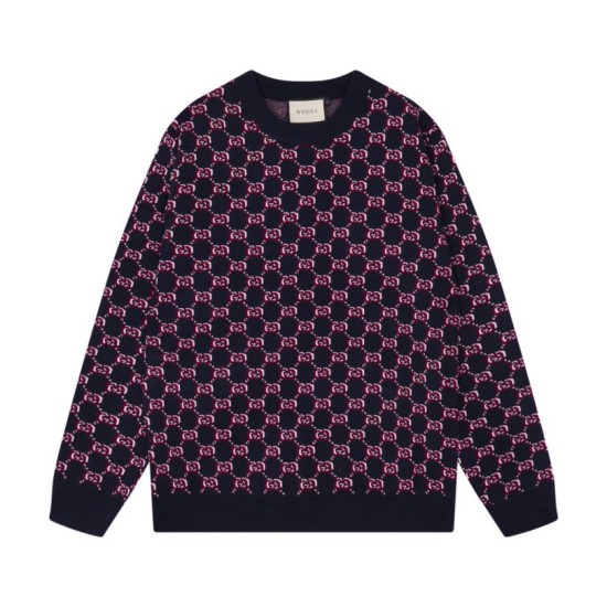 Replica di lusso Maglione girocollo Gucci lana con logo classico doppia G Imitazioni Cloni Maglione girocollo Gucci lana con logo classico doppia G firmate