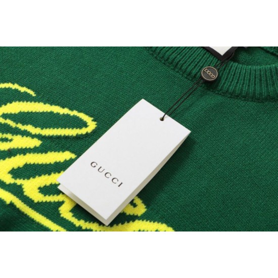 Replica di lusso Maglione Gucci girocollo in jacquard con logo bianco Imitazioni Cloni Maglione Gucci girocollo in jacquard con logo bianco firmate