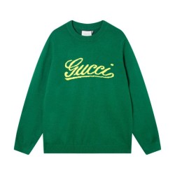 Cloni Maglione Gucci girocollo in jacquard con logo bianco firmate