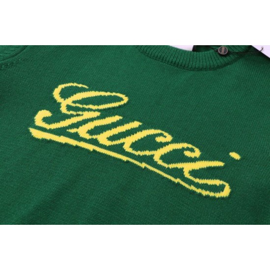 Replica di lusso Maglione Gucci girocollo in jacquard con logo bianco Imitazioni Cloni Maglione Gucci girocollo in jacquard con logo bianco firmate