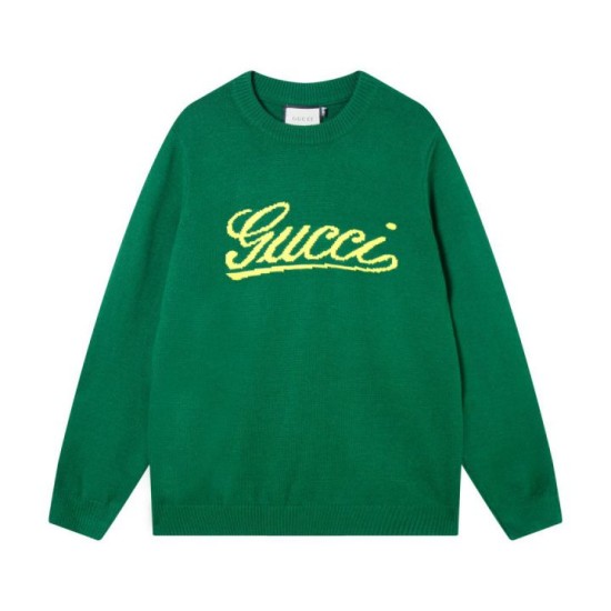Replica di lusso Maglione Gucci girocollo in jacquard con logo bianco Imitazioni Cloni Maglione Gucci girocollo in jacquard con logo bianco firmate