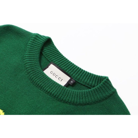 Replica di lusso Maglione Gucci girocollo in jacquard con logo bianco Imitazioni Cloni Maglione Gucci girocollo in jacquard con logo bianco firmate