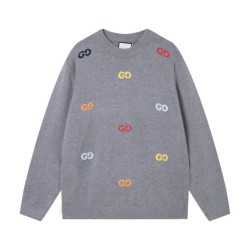 Cloni Maglione Gucci girocollo jacquard con logo doppia G colorato firmate