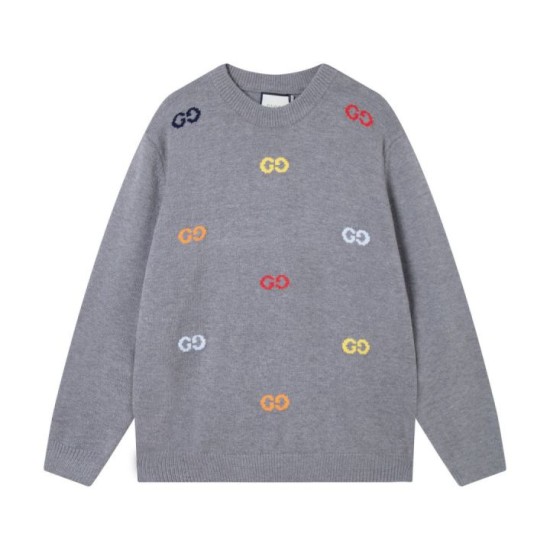 Replica di lusso Maglione Gucci girocollo jacquard con logo doppia G colorato Imitazioni Cloni Maglione Gucci girocollo jacquard con logo doppia G colorato firmate