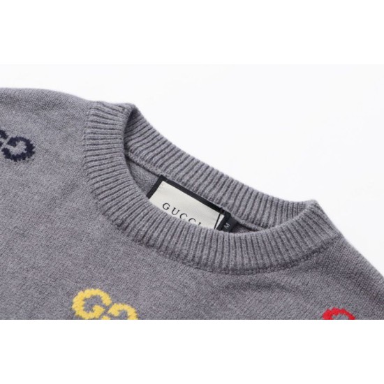 Replica di lusso Maglione Gucci girocollo jacquard con logo doppia G colorato Imitazioni Cloni Maglione Gucci girocollo jacquard con logo doppia G colorato firmate