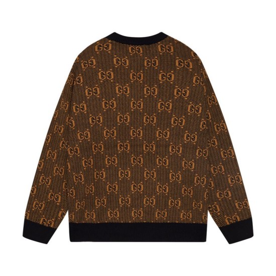 Replica di lusso Maglione Gucci girocollo jacquard con doppia G Imitazioni Cloni Maglione Gucci girocollo jacquard con doppia G firmate
