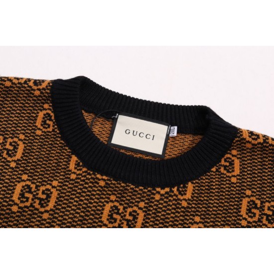 Replica di lusso Maglione Gucci girocollo jacquard con doppia G Imitazioni Cloni Maglione Gucci girocollo jacquard con doppia G firmate