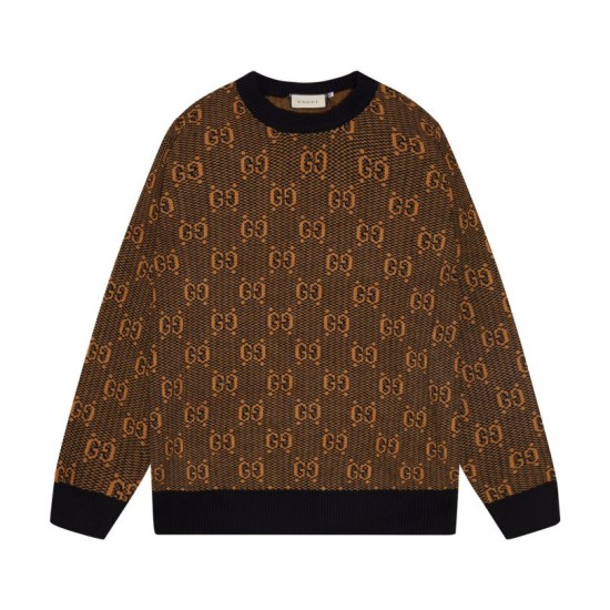 Replica di lusso Maglione Gucci girocollo jacquard con doppia G Imitazioni Cloni Maglione Gucci girocollo jacquard con doppia G firmate