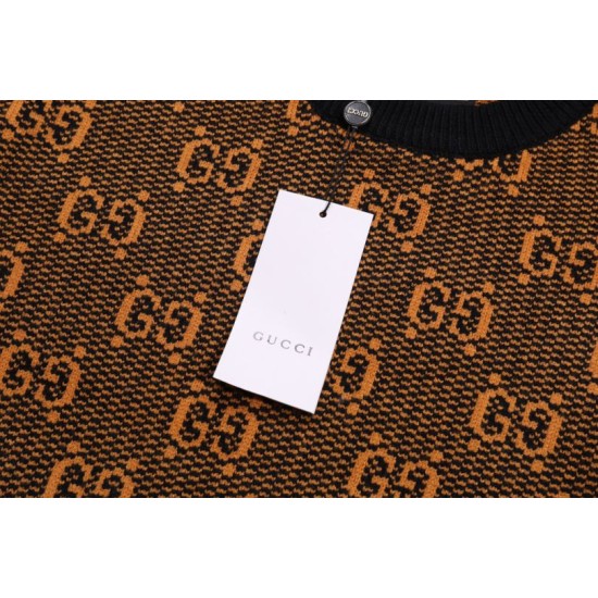 Replica di lusso Maglione Gucci girocollo jacquard con doppia G Imitazioni Cloni Maglione Gucci girocollo jacquard con doppia G firmate