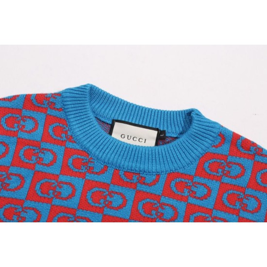 Replica di lusso Maglione Gucci girocollo jacquard con doppia G 02 Imitazioni Cloni Maglione Gucci girocollo jacquard con doppia G 02 firmate