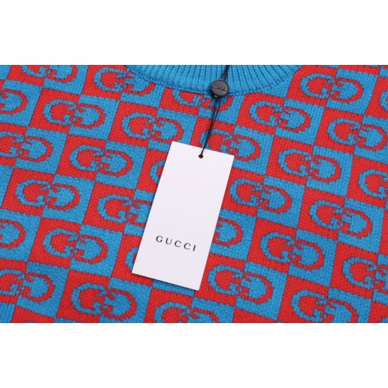 Replica di lusso Maglione Gucci girocollo jacquard con doppia G 02 Imitazioni Cloni Maglione Gucci girocollo jacquard con doppia G 02 firmate