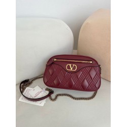 Borsa a mano Valentino Garavani catena Quiltie 67 agnello Rosso