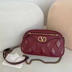 Replica di lusso Borsa a mano Valentino Garavani catena Quiltie 67 agnello Rosso Imitazioni Cloni Borsa a mano Valentino Garavani catena Quiltie 67 agnello Rosso firmate