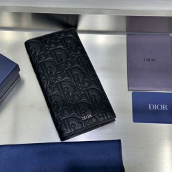 Cloni Portafoglio Dior Vertical Bifold Dior Oblique Galaxy nero firmate