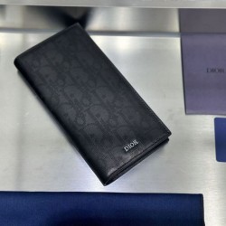 Cloni Portafoglio lungo Dior a due ante Dior Oblique Galaxy nero firmate