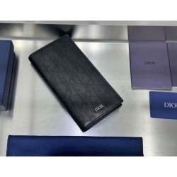 Portafoglio lungo Dior a due ante Dior Oblique Galaxy nero