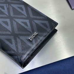 Replica di lusso Portafoglio lungo verticale da uomo Dior con motivo a diamante CD Imitazioni Cloni Portafoglio lungo verticale da uomo Dior con motivo a diamante CD firmate