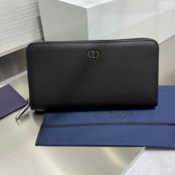 Replica di lusso Alta gamma replica Portafoglio lungo con cerniera Dior CD Icon in pelle di vitello martellata nera Imitazioni Cloni Alta gamma replica Portafoglio lungo con cerniera Dior CD Icon in pelle di vitello martellata nera firmate