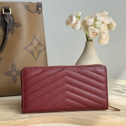 Replica di lusso Pari all'originale replica Portafoglio YSL Saint Laurent Monogram Continental con cerniera Maroon Imitazioni Cloni Pari all'originale replica Portafoglio YSL Saint Laurent Monogram Continental con cerniera Maroon firmate