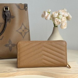 Replica di lusso Alta gamma replica Portafoglio YSL Saint Laurent Monogram Continental con cerniera Caramello Imitazioni Cloni Alta gamma replica Portafoglio YSL Saint Laurent Monogram Continental con cerniera Caramello firmate