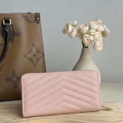 Replica di lusso Qualità da grande replica Portafoglio YSL Saint Laurent Monogram Continental con cerniera Rosa Imitazioni Cloni Qualità da grande replica Portafoglio YSL Saint Laurent Monogram Continental con cerniera Rosa firmate