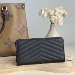 Replica di lusso Qualità da grande replica Portafoglio YSL Saint Laurent Monogram Continental con cerniera Nero Oro Imitazioni Cloni Qualità da grande replica Portafoglio YSL Saint Laurent Monogram Continental con cerniera Nero Oro firmate