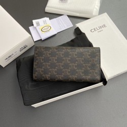 Replica di lusso Qualità superiore replica di alta qualità Portafoglio grande Celine in tela con chiusura a trionfo Imitazioni Cloni Qualità superiore replica di alta qualità Portafoglio grande Celine in tela con chiusura a trionfo firmate